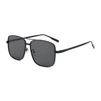 Trendy Face Square Frame Sunglasses With Gradient Lens Uv400 For Outdoor Activities BlackFrameGrayLens