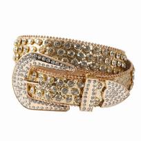 Beaded-Edge Full Rhinestone Belt Shining Glitzy Western Belt  Music Festival 105 CM / 41.34 INCH