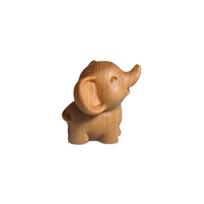 Intricately Carved Wooden Elephant Statues Solid Wood Elephant Figurines  Holiday Decorations 1PC