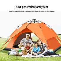 Double Layer Oxford Cloth Outdoor Camping Tent for 3-4 People Two-Person