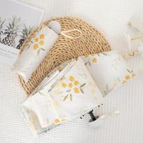 French Style Automatic Folding Umbrella - Yellow Bellflower Compact