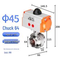 Sanitary Stainless Steel Pneumatic Clamp Butterfly Valve