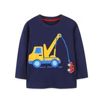 Excavator Print Toddler & Boys' Long Sleeve Pullover – Spring/Autumn Round Neck Shirt 3 Years (100 cm)