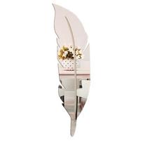 Premium Quality Modern Feather Mirror Removable Decal Art Mural Wall Sticker For Trendy Spaces S