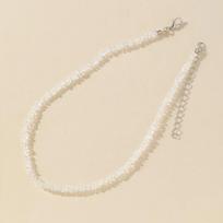 Mulit-cut Glass Crystal Irregular Beaded Choker Necklace for Women Transparent Vintage Collarbone Collar Neck Fashion Jewelry