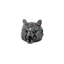 10 Pcs/lot Green Eyed Wolf Head Charms Accessories Micro Inlaid Zircon Handmade Bracelets Necklaces Beads for Jewelry Making