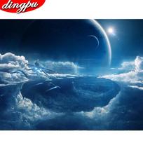 Full Drill Diamond Painting Scenery Diamond Art Mosaic Pastoral Embroidery Portrait Home Decoration 20X30CM