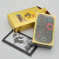 Auksinė folija Tarot stalo žaidimas PVC, atsparus dilimui, naujas kortų žaidimas, vakarėlių kelių žaidėjų žaidimas 12*7cm