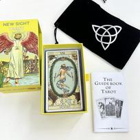 12*7cm New sight tarot deck in sliding rigid gift box 78 pcs tarot cards of new vision with guidebook and drawstring pouch