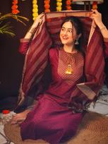 Party Wear Women Wool Kurti Pant Dupatta Set Indian Bollywood Top Tunic Kurti Salwar Suit S
