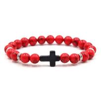 Malda Vyrai Natūralus akmuo Mediena Karoliukai Rožinys Hematitas Kryžius Apyrankės Oniksas Meditacija Apyrankė Moteriška Joga Papuošalai Homme Pulsera