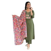 Indian Pakistani Kurta Pant with Dupatta Set Bollywood Party Wear Salwar Kameez DBC-11584 M-38