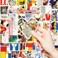 New 50 Cute Art Hand-painted Geometric Doodle Decorative Waterproof Stickers DIY Mobile Phone Case Skateboard Notebook