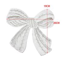 White Beaded Organza Bow Patch Sticker Clothing T-Shirt Top Children'S Clothing Decorative Cloth Sticker Accessories H8041