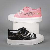 Girls' canvas shoes autumn new fashion casual children's girls' shoes soft sole breathable and comfortable boys low-top classmates 26 yards inner length 16.5CM