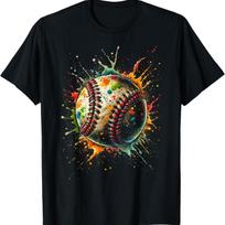 Baseball Player Art Graphic Baseball Fan Boys Mens T-Shirt S