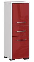 Laisvai pastatoma vonios spinta Akord Furniture Factory Fin, balta sp./raudona sp., 30 cm x 30 cm x 85 cm