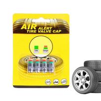 Air Alert Tire Valve Cap 4 Pieces Indicator Alert Tire Pressure Gauge Valve Caps For Long-Distance Travel Motorcycle Truck SUV