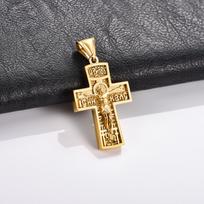 Religious Stainless Steel Cross Pendant Necklace for Women Men Charms for Chain Choker Christian Metal Jewelry Making Accessory
