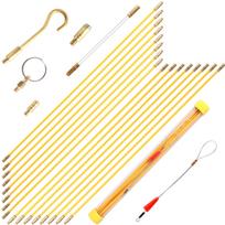 21PCS 43CM Fiberglass Wire Cable Push Puller Service Tools Accessories Hook Rods Wall Electrical Wires for Ceiling Fan Sockets
