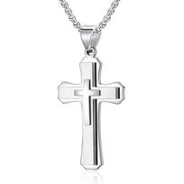 2026 Fashion Trend Men's Pendant, Triple Cross Necklace, Jewelry Jewelry Accessories 60CM