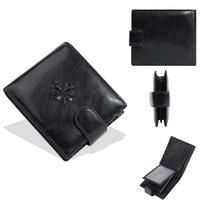 New wallet men's short men's high-end retro pu buckle wallet business zipper small wallet men