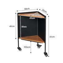 Iron + Wood Triangular Storage Rack  Movable Small Trolley  Nordic Sofa Side Table Corner Storage Table  Stable Bedside Cabinet