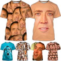 New Pop 3D Actor Nicolas Cage Printing T Shirt Children Fashion Streetwear Tee Shirts Funny Short Sleeves Quick Dry Clothing Tee XXS