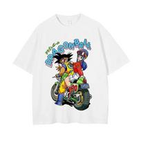 Dragon Ball Son Goku ir Chi-Chi Vintažinis Manga Spaudinys Dydžio Laisvi Marškinėliai | Unisex Laisvalaikio Viršutinė Dalis 4XL