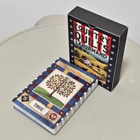 9*6cm Country Quilts Lenormand Deck, 36-Card Folk Art Divination Deck with Rustic Quilt Pattern on Double-embossed Cardstock