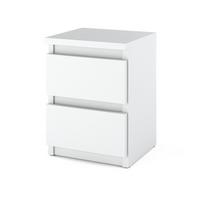 Baltas naktinis staliukas 30 CM 2 stalčiai Nakastlik Loft Miegamojo baldai
