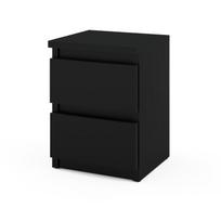 Juodas naktinis staliukas 30 CM 2 stalčiai Miegamojo baldai Nakastlik Loft