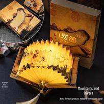Creative DIY Folding Fan-Shaped Paper Lamp: Ancient Style, Perfect for Birthdays & Festivals, Handmade Atmosphere Enhancer