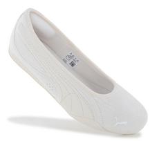 Puma Catch Soleil Balerinos SD - Moteriškos šlepetės Vasariniai batai Suede Balti 406310-02 ORIGINALūs EU 38 UK 5 balta