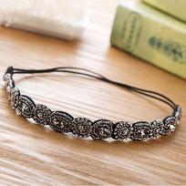 Elastic Hair Band Korean Style Headband Bohemian Hair Accessories Rhinestone Beaded Hairband