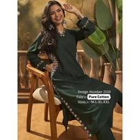 Women Cotton Beautiful Kurta Cord Set Indian Pakistani Ethnic Kurti Pant Set M-38