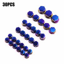 Universal 30pcs/set Hexagonal Burning Titanium Motorcycle Scooter Head Screw Cover Nut Cap Cover Modification Accessories