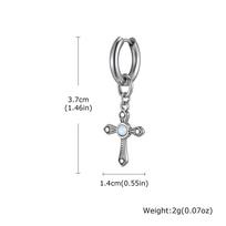 Vintage Gothic Punk Cross Lock Key Earrings for Men, Stainless Steel Geometric Drop Earrings, Retro Hip-hop Piercing Jewelry