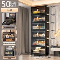 Black Folding Storage Cabinet with Double Doors - No Installation Needed, Large Capacity for Children's Toys and Home Organization Black storage