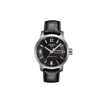 Tissot PRC 200 Automatinis Mechaninis Laikrodis Atsparus Vandeniui 200M 39Mm Juodas Ciferblatas Nerūdijančio Plieno Korpusas Odinis Dirželis T055.430.16.057.00 Black Dial