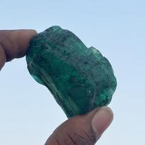 303.10 Ct NATURAL Emerald Green Rough Uncut Huge Size CERTIFIED Loose Gemstone 46.4 mm approx žalia