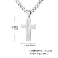 Waterproof Stylish Cross Necklace for Men Boys,Never Fade Stainless Steel Pendant Necklace,Christian Prayer Jewelry Gift 50cm