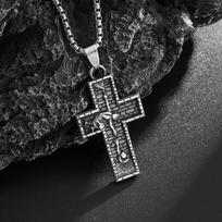 Stainless Steel Irish Celtic Knot Cross Pendant Necklace for Men Women Fashion Lucky Amulet Jewelry