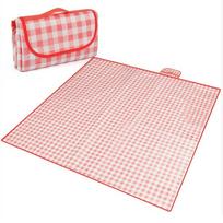 Picnic Blanket 140×190Cm Beach Mat Washable Lightweight With Handle Red Checkered For Hiking Travelling Outdoor Camping Parks