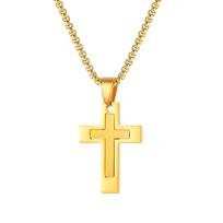 VNOX Stainless Steel Cross Pendant Necklace Black Golden Slive Color 21.6x32.3x2.4mm Hypoallergenic Jewelry Gift for Men Women 55cm
