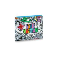 Louis Vuitton Multiple Series Cartoon Graffiti Print Coated Canvas With Leather Trim Wallet Men wallet Multicolor M82023 Basic Set (Bag+Dust Bag)