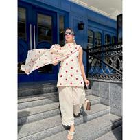 Women Cotton Sleeveless Kurti Pant with Dupatta Set Designer Ethnic Kurta Set L-40