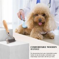Practical-Pet Grooming Brush, 2 Sided Undercoat Rake For Dogs & Cats,Safe Dematting Comb & Deshedding Tool For Matted Hair/Tangl medžio rudos spalvos
