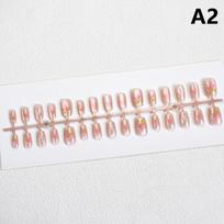30Pcs Cat Eye Tulip Flower Design Fake Nails Wearable Press On Nails Full Cover Nail Art Tips