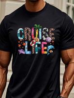 Leisure Cruise Life Unisex's T-Shirts Interesting Design Short-Sleeved T-Shirts Comfy Casual Sports XL